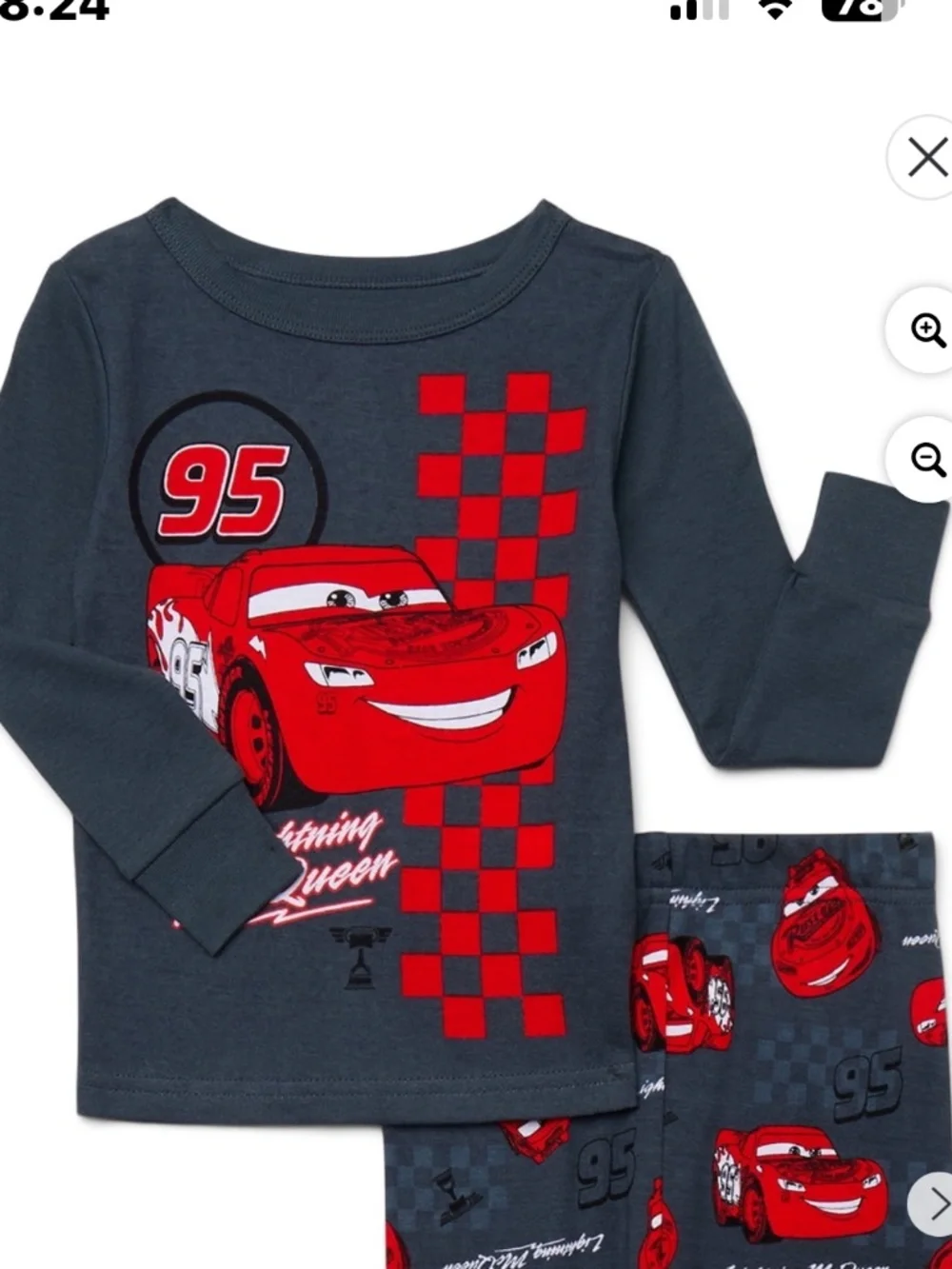 Disney Cars Unisex Toddler Grey 2 PC Pajama Set Size 5T NWT